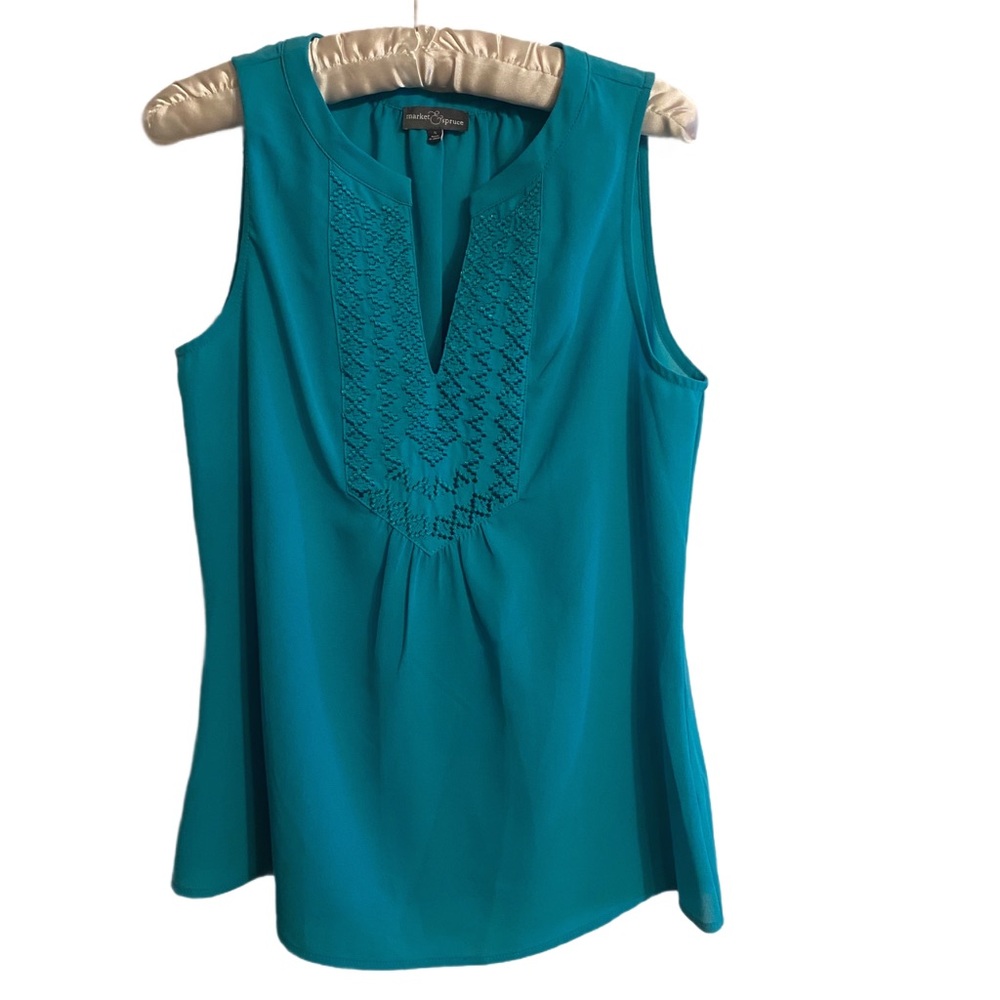 Market & Spruce Turquoise Sleeveless Blouse Size S